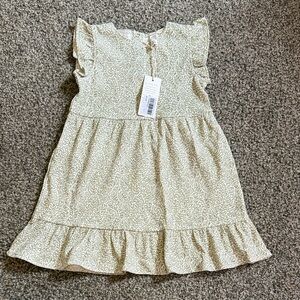 Colored Organics Cream Ruffle Kids Dress